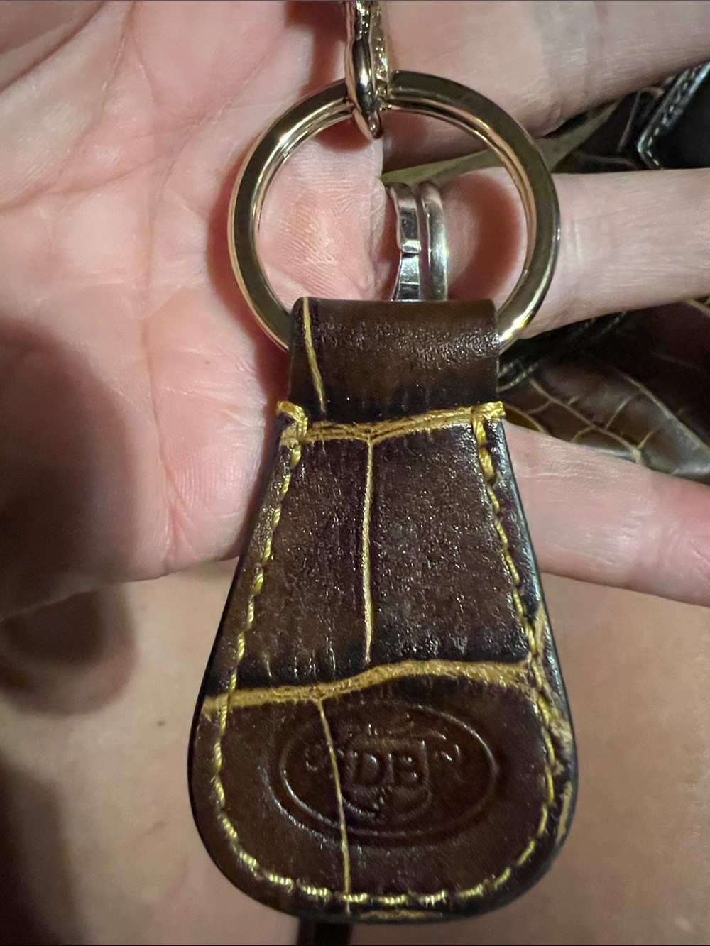 Dooney brown Croc-Embossed Leather Shoulder Bag - Picture 10 of 10